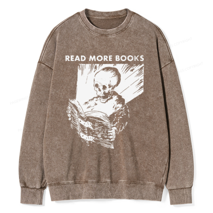 Pagewings Read More Books Unisex Washed Sweatshirt