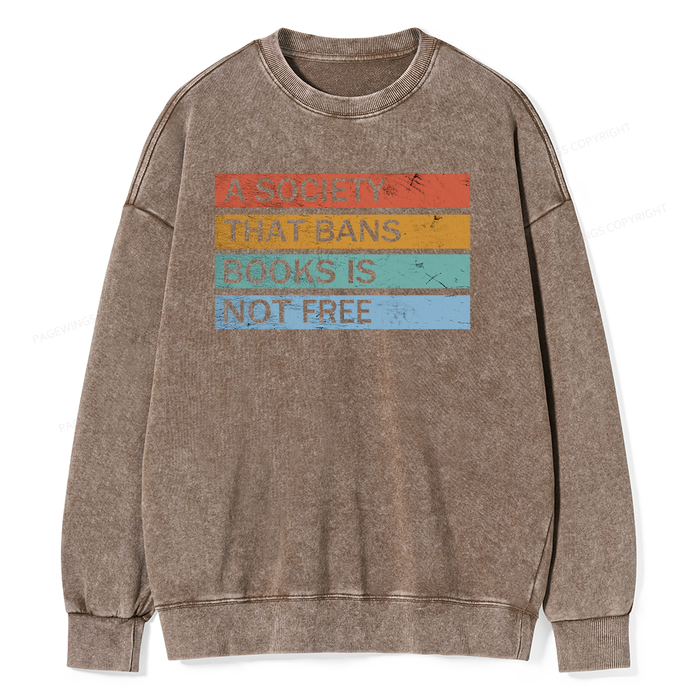 Pagewings Banned Books Shirt, Read Banned Books Unisex Washed Sweatshirt