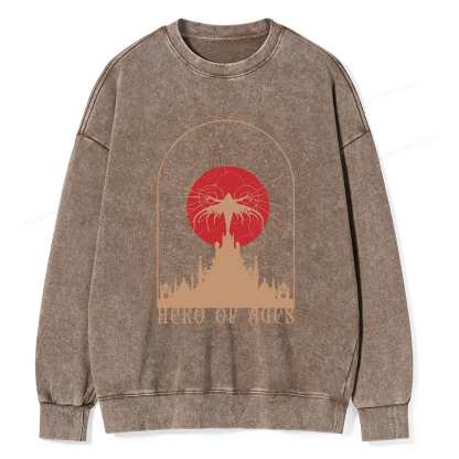 Pagewings Mist Bookish Unisex Washed Sweatshirt