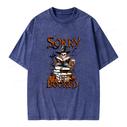 Pagewings Halloween I'm Booked Unisex Washed T-shirt