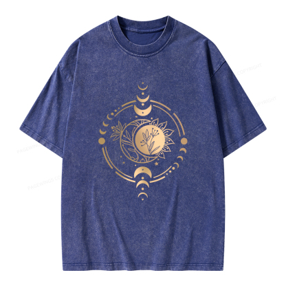 Pagewings Mystic Moon And Sun Unisex Washed T-shirt