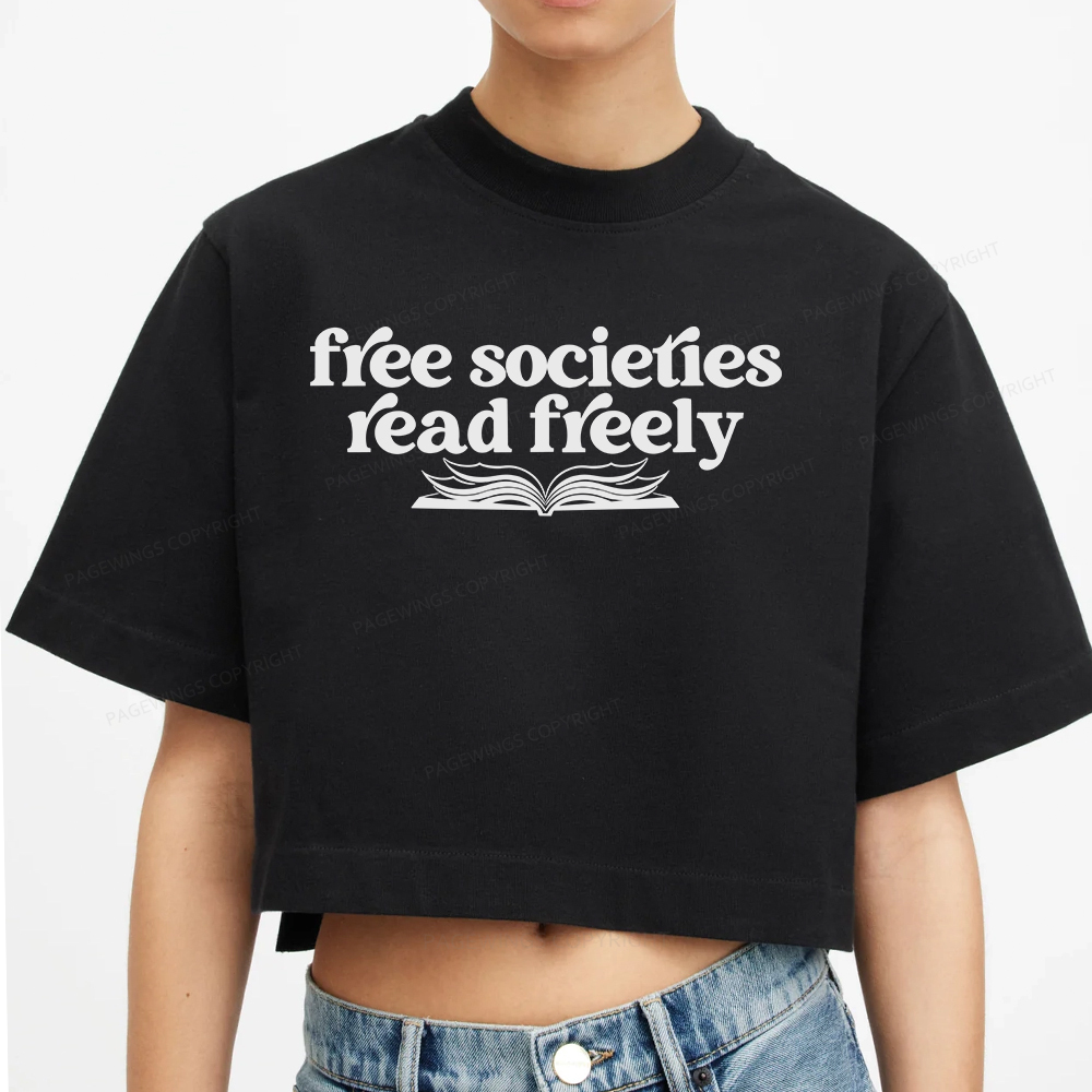 Pagewings Stop Book Banning Women Crop Tops