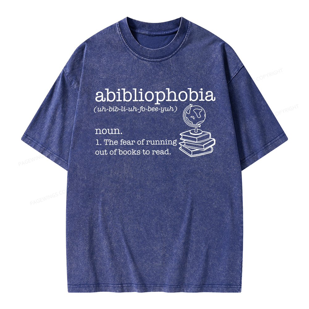 Pagewings Abibliophobia Unisex Washed T-shirt