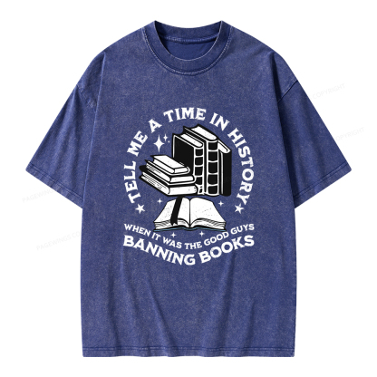 Pagewings When It Was The Good Guys Banning Books Unisex Washed T-shirt