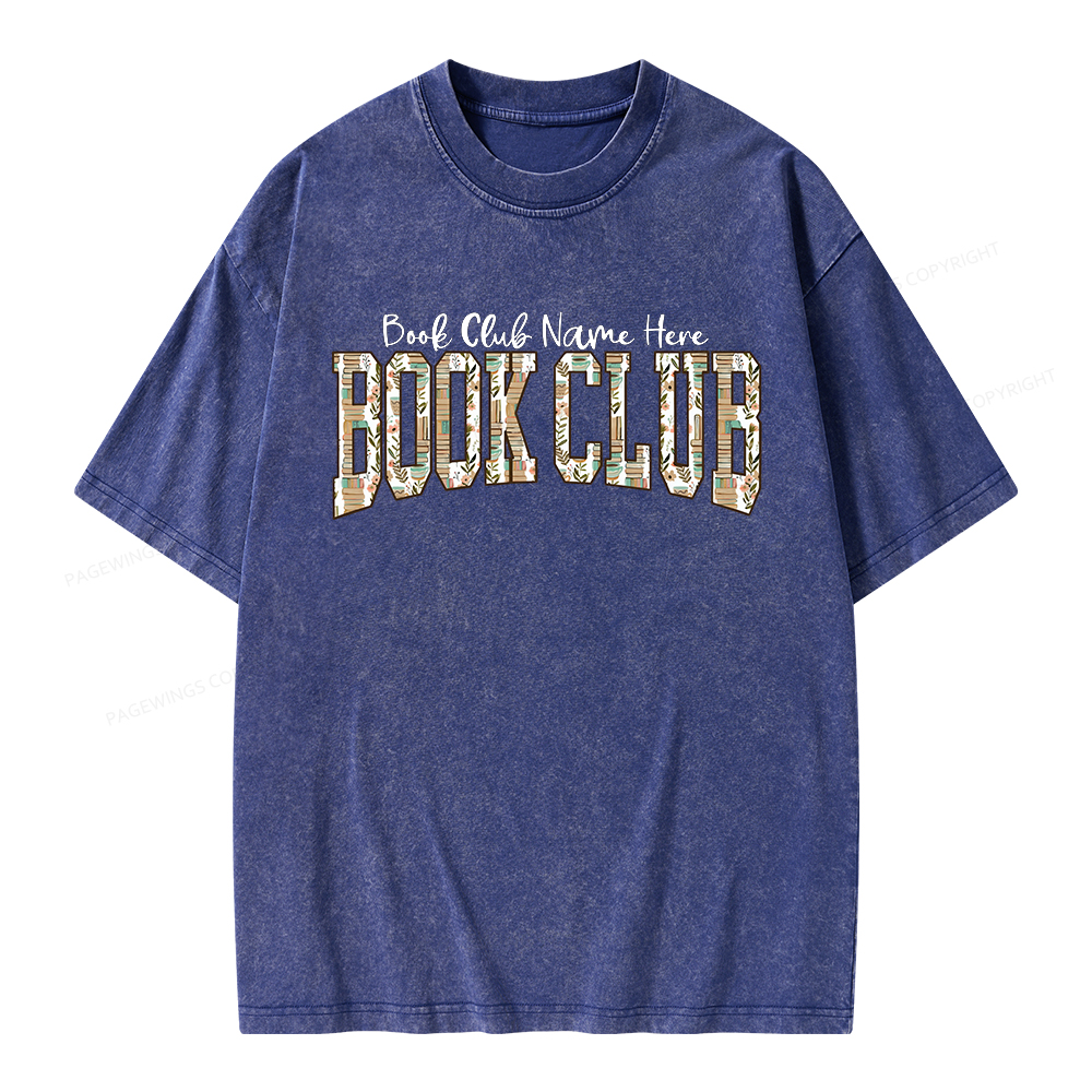 Pagewings Personalized Book Club Unisex Washed T-shirt