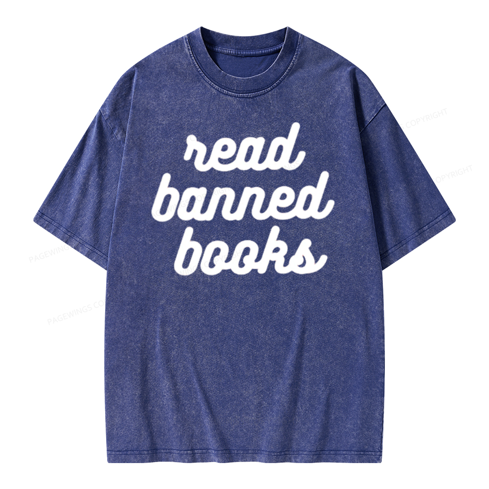 Pagewings Read Banned Books Unisex Tee Unisex Washed T-shirt