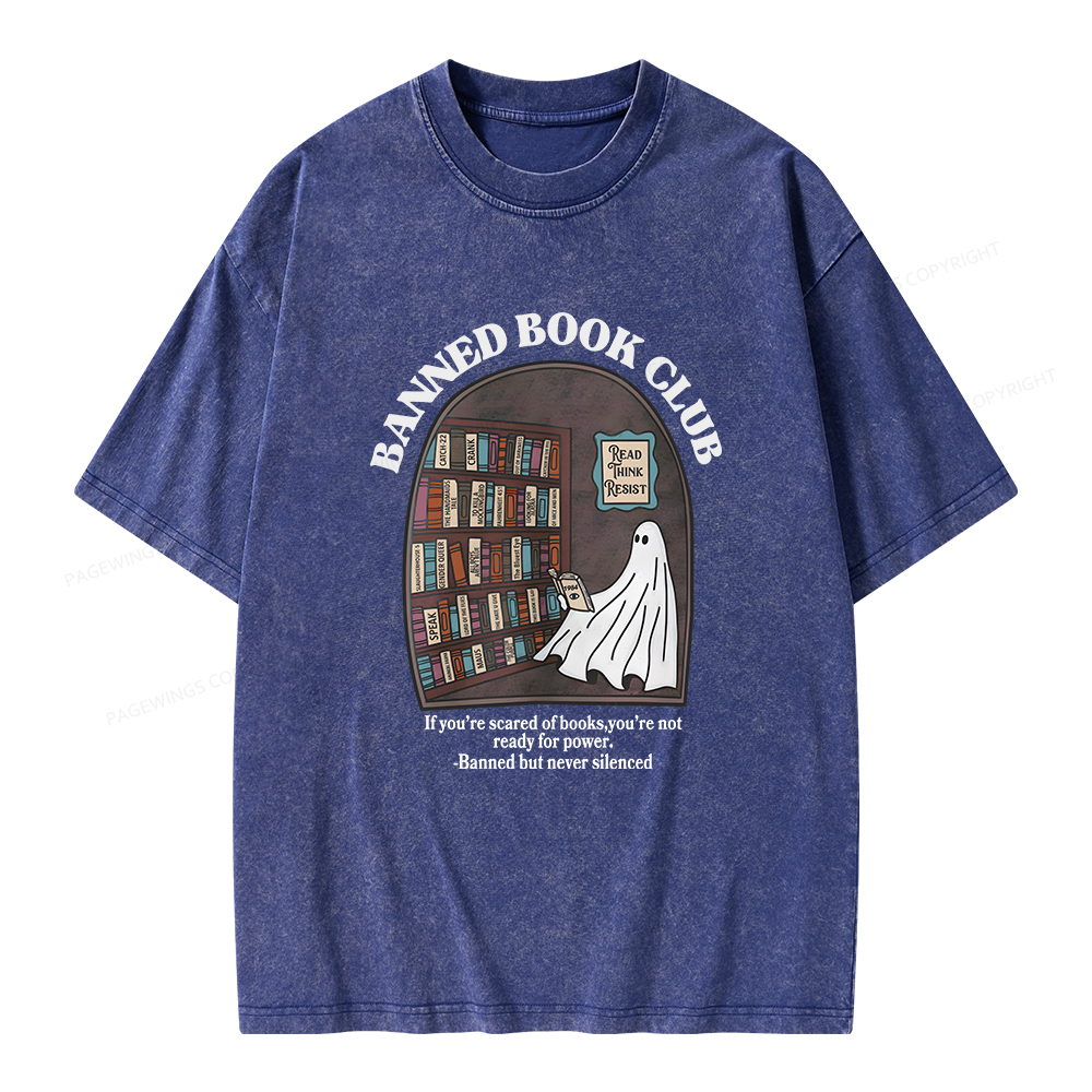 Pagewings Banned Book Club Unisex Washed T-shirt