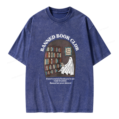 Pagewings Banned Book Club Unisex Washed T-shirt