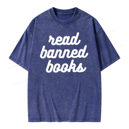 Pagewings Read Banned Books Unisex Tee Unisex Washed T-shirt