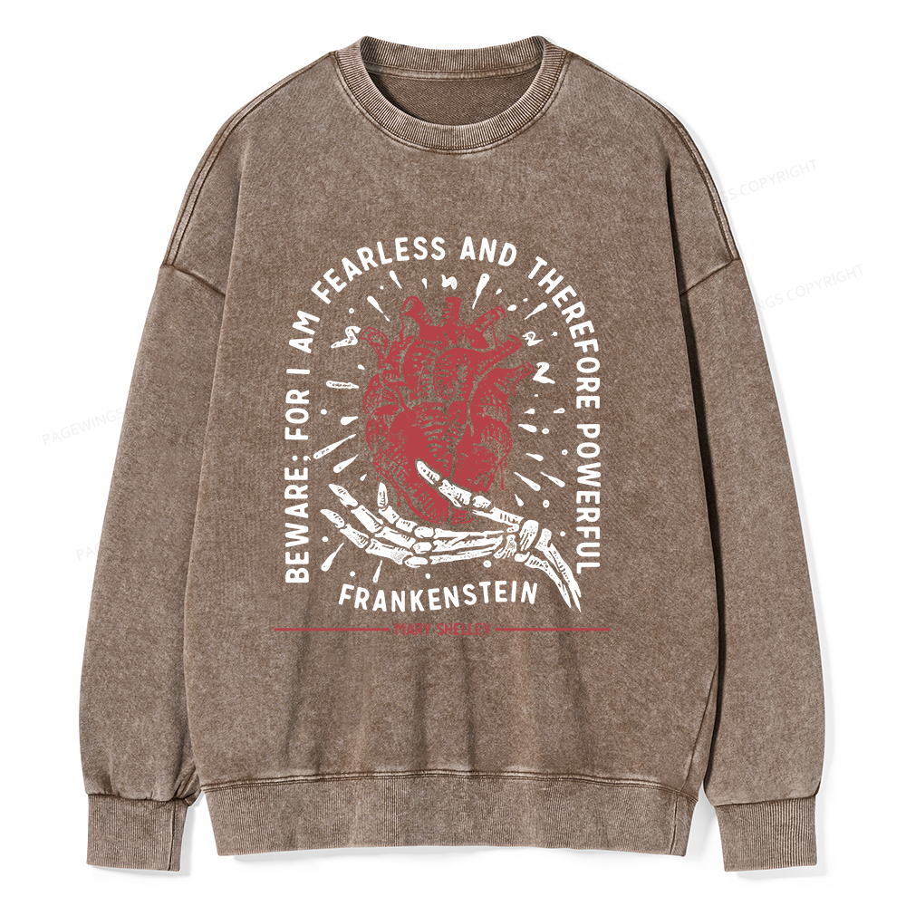 Pagewings For I Am Fearless And Therefore Powerful Unisex Washed Sweatshirt