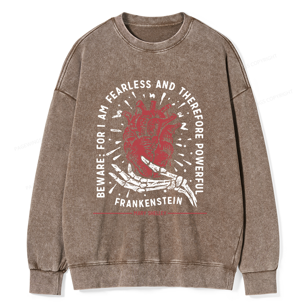 Pagewings For I Am Fearless And Therefore Powerful Unisex Washed Sweatshirt
