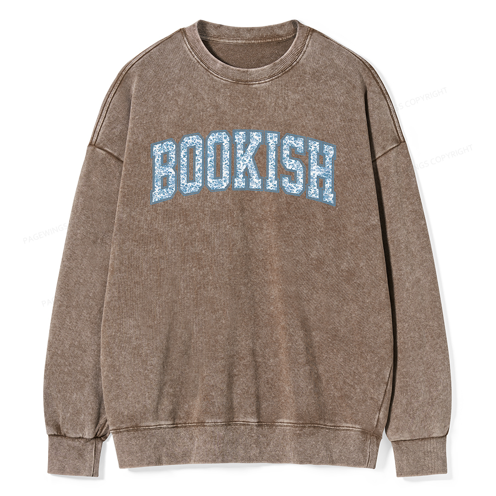 Pagewings Bookish Book Lover Unisex Washed Sweatshirt