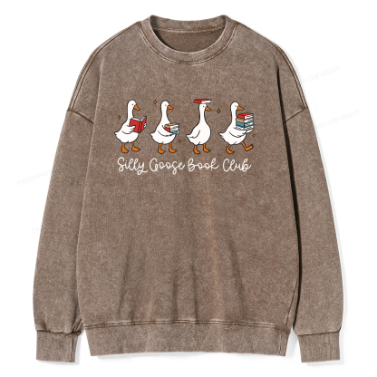 Pagewings Silly Goose Book Club Unisex Washed Sweatshirt