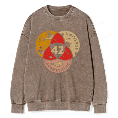 Pagewings 42 The Answer To Life The Universe And Everything Unisex Washed Sweatshirt