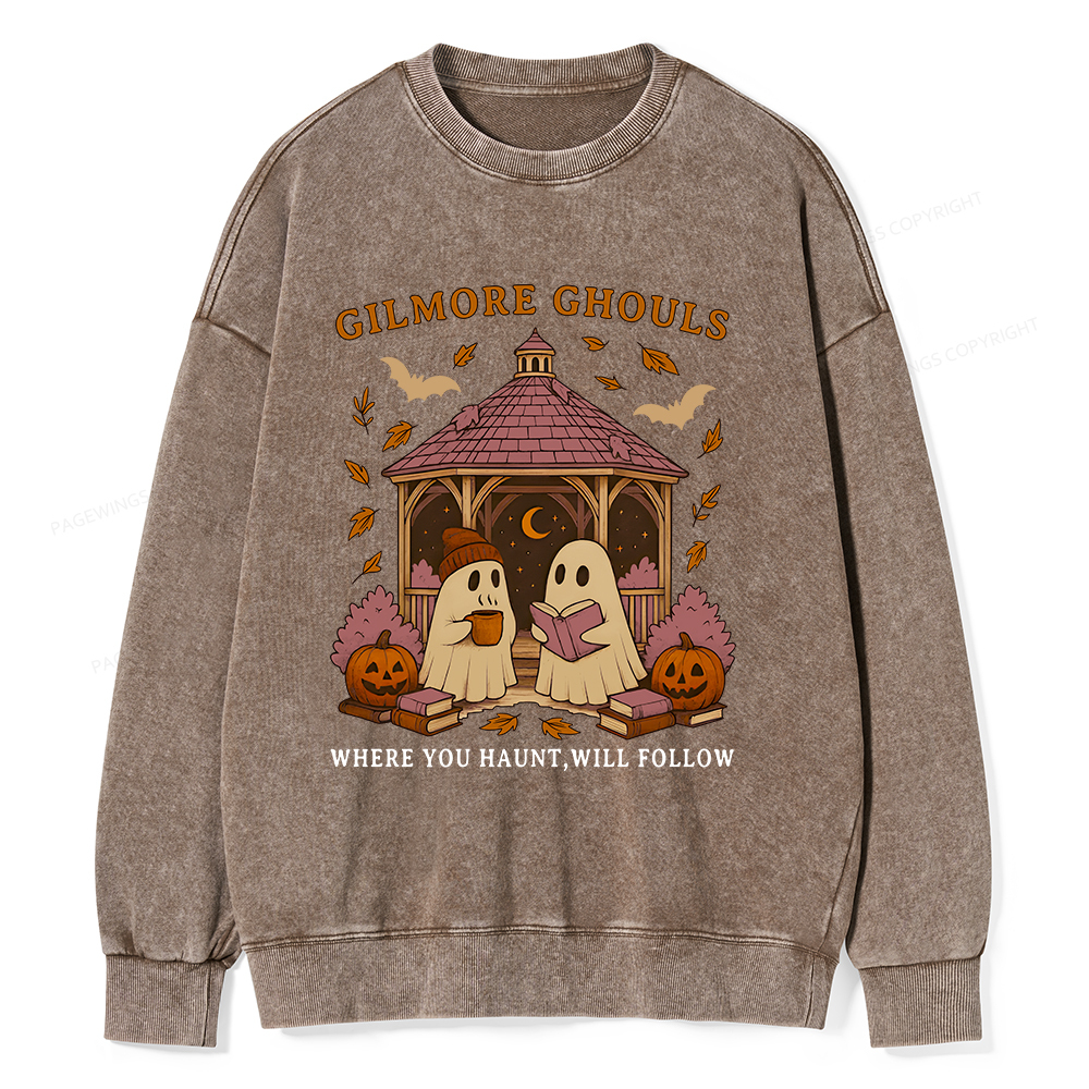 Pagewings Gilmore Ghouls Unisex Washed Sweatshirt