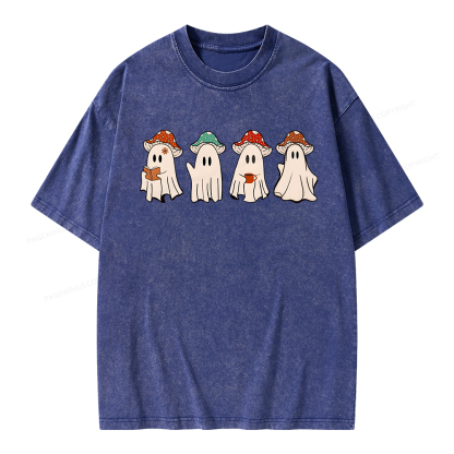 Pagewings Ghostly Bookworm Unisex Washed T-shirt