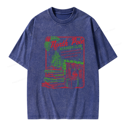 Pagewings Bookish Christmas Unisex Washed T-shirt