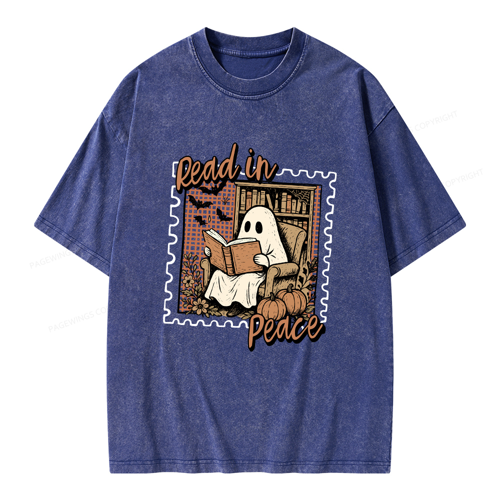 Pagewings Read In Peace Unisex Washed T-shirt