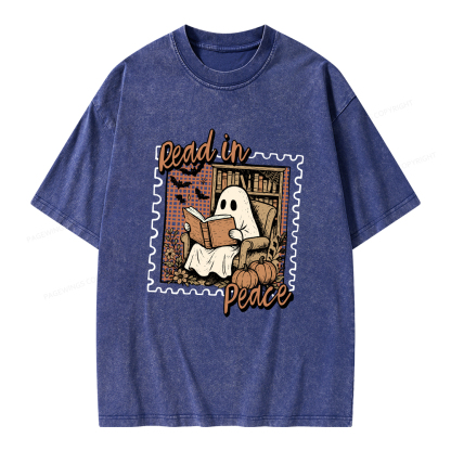 Pagewings Read In Peace Unisex Washed T-shirt