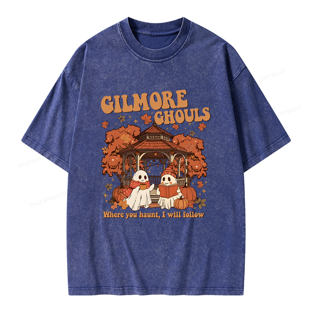Pagewings Gilmore Ghouls Unisex Washed T-shirt