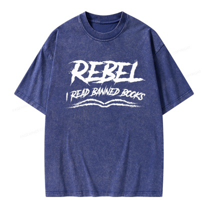 Pagewings Rebel - I Read Banned Books Unisex Washed T-shirt