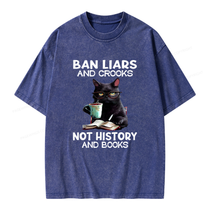 Pagewings Ban Liars And Crooks Not History And Books Unisex Washed T-shirt