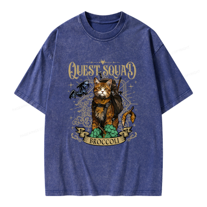 Pagewings Quest Squad Broccoli Unisex Washed T-shirt