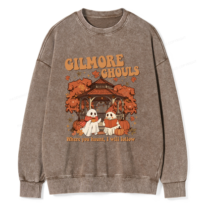 Pagewings Gilmore Ghouls Unisex Washed Sweatshirt