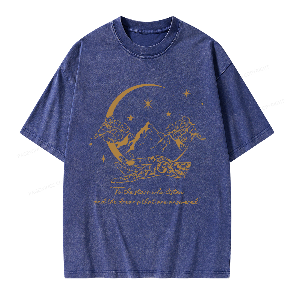 Pagewings To The Stars Who Listen Unisex Washed T-shirt