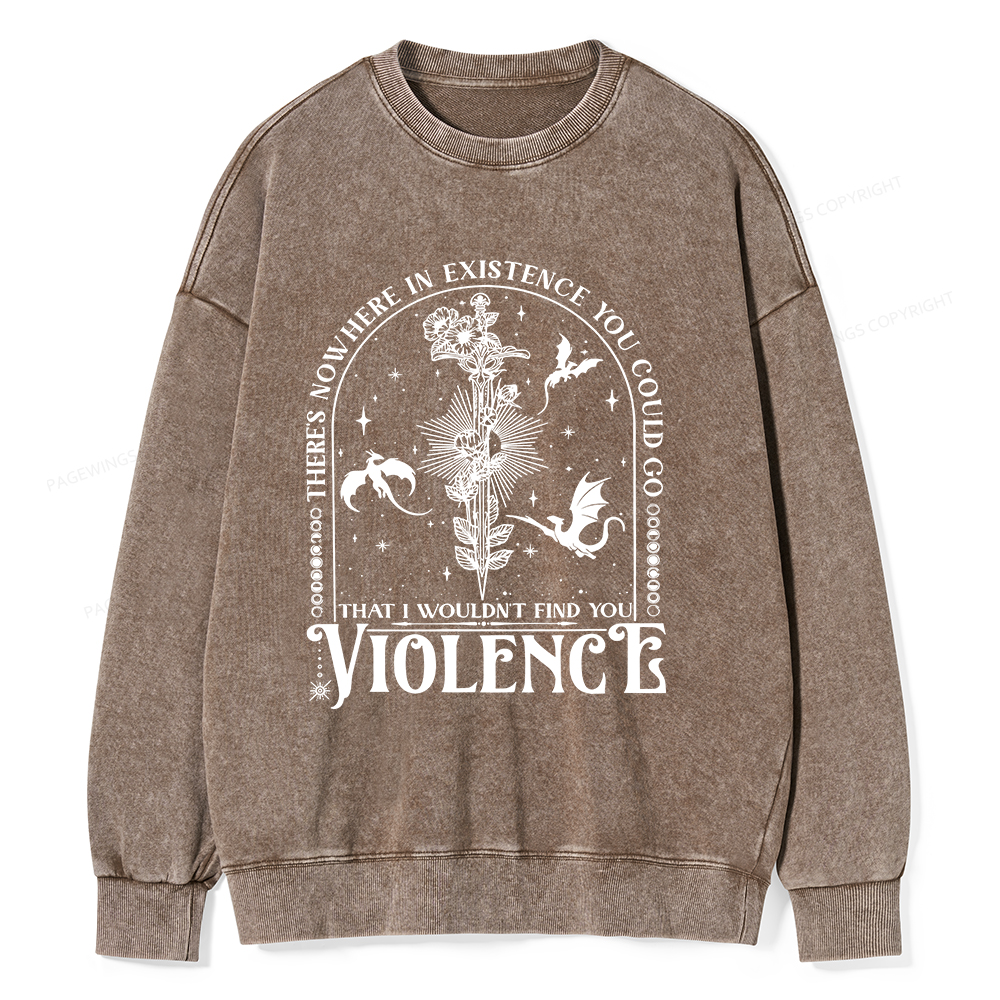 Pagewings Violence Unisex Washed Sweatshirt