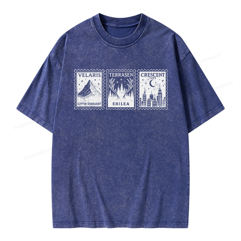 Pagewings Crescent Postcard  Unisex Washed T-shirt