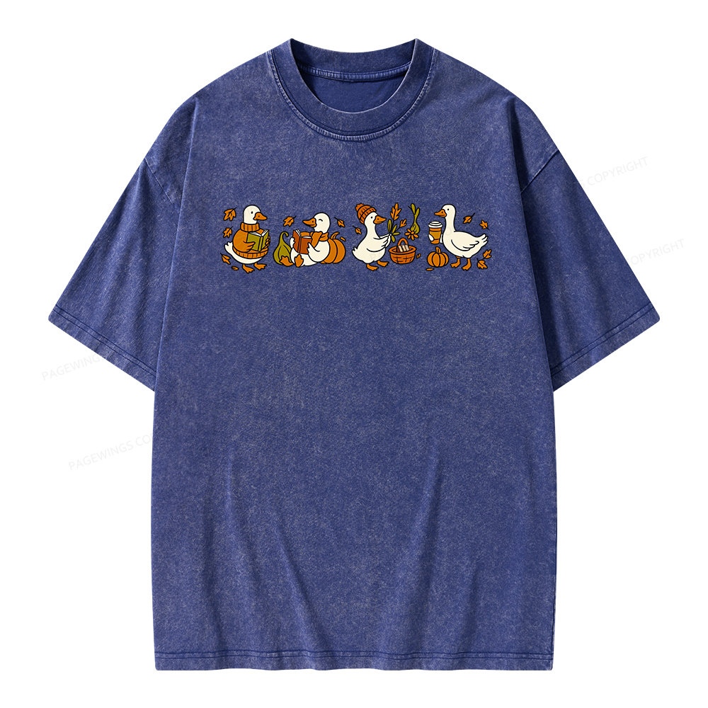 Pagewings Fall Goose Unisex Washed T-shirt