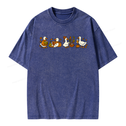 Pagewings Fall Goose Unisex Washed T-shirt