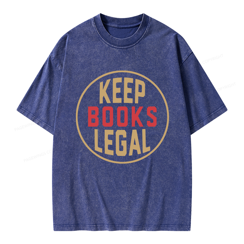 Pagewings Keep Books Legal Unisex Washed T-shirt