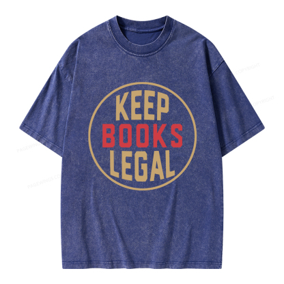 Pagewings Keep Books Legal Unisex Washed T-shirt