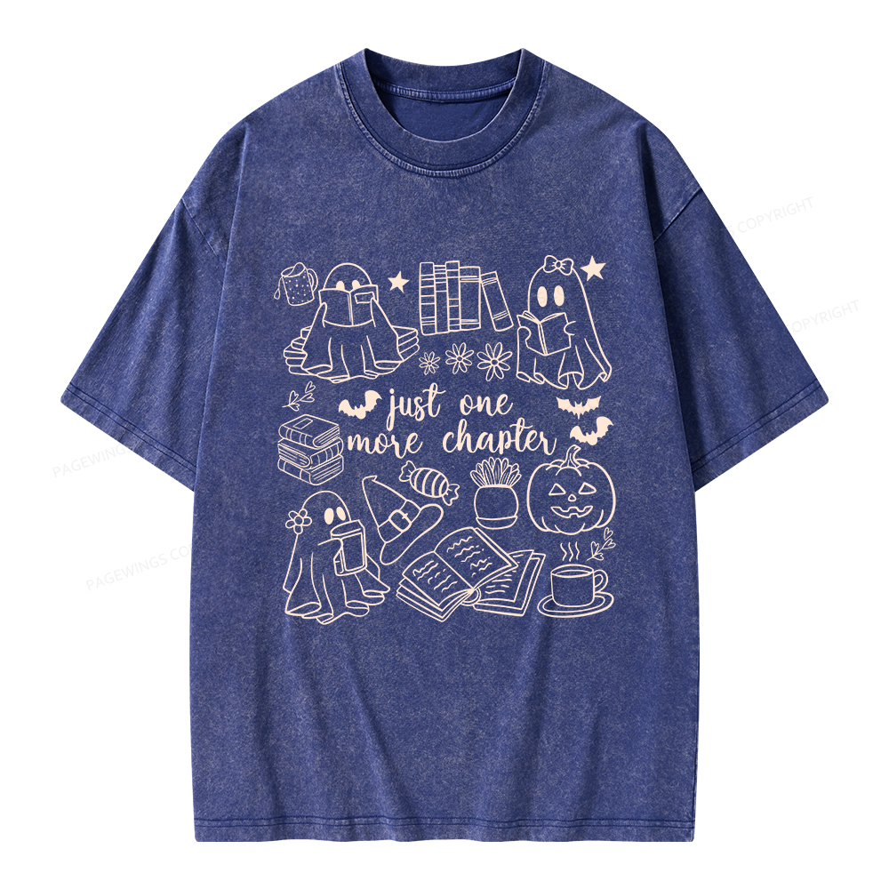 Pagewings Just One More Chapter Ghost Unisex Washed T-shirt