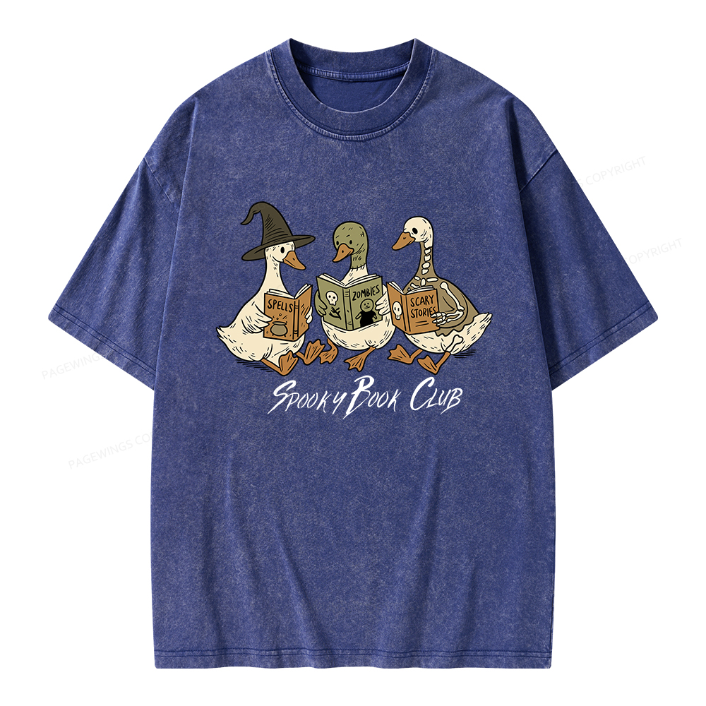 Pagewings Spooky Book Club Unisex Washed T-shirt