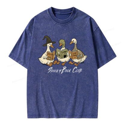 Pagewings Spooky Book Club Unisex Washed T-shirt