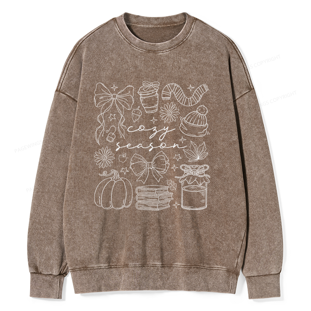 Pagewings Cozy Season Unisex Washed Sweatshirt