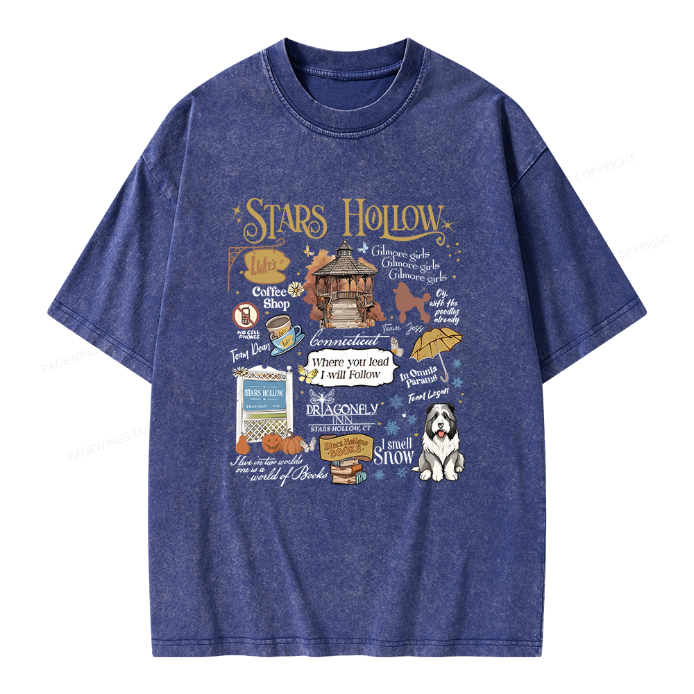 Pagewings Stars Hollow Unisex Washed T-shirt