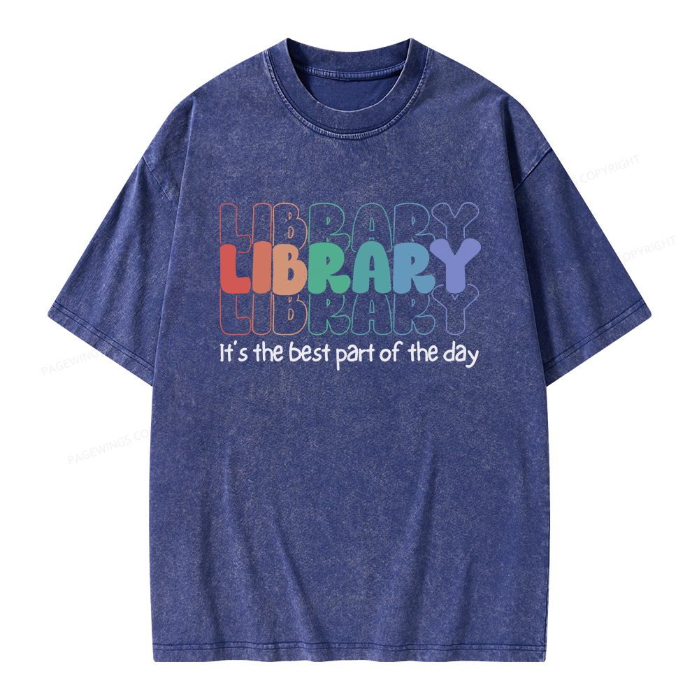 Pagewings School Librarian Shirt, Library Shirt Unisex Washed T-shirt