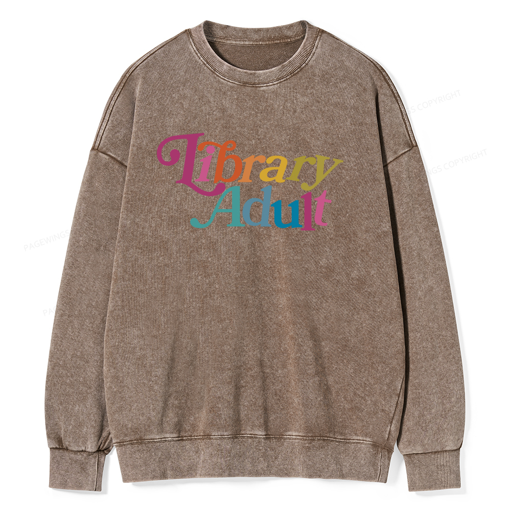 Pagewings Library Adult, Library Kid Unisex Washed Sweatshirt