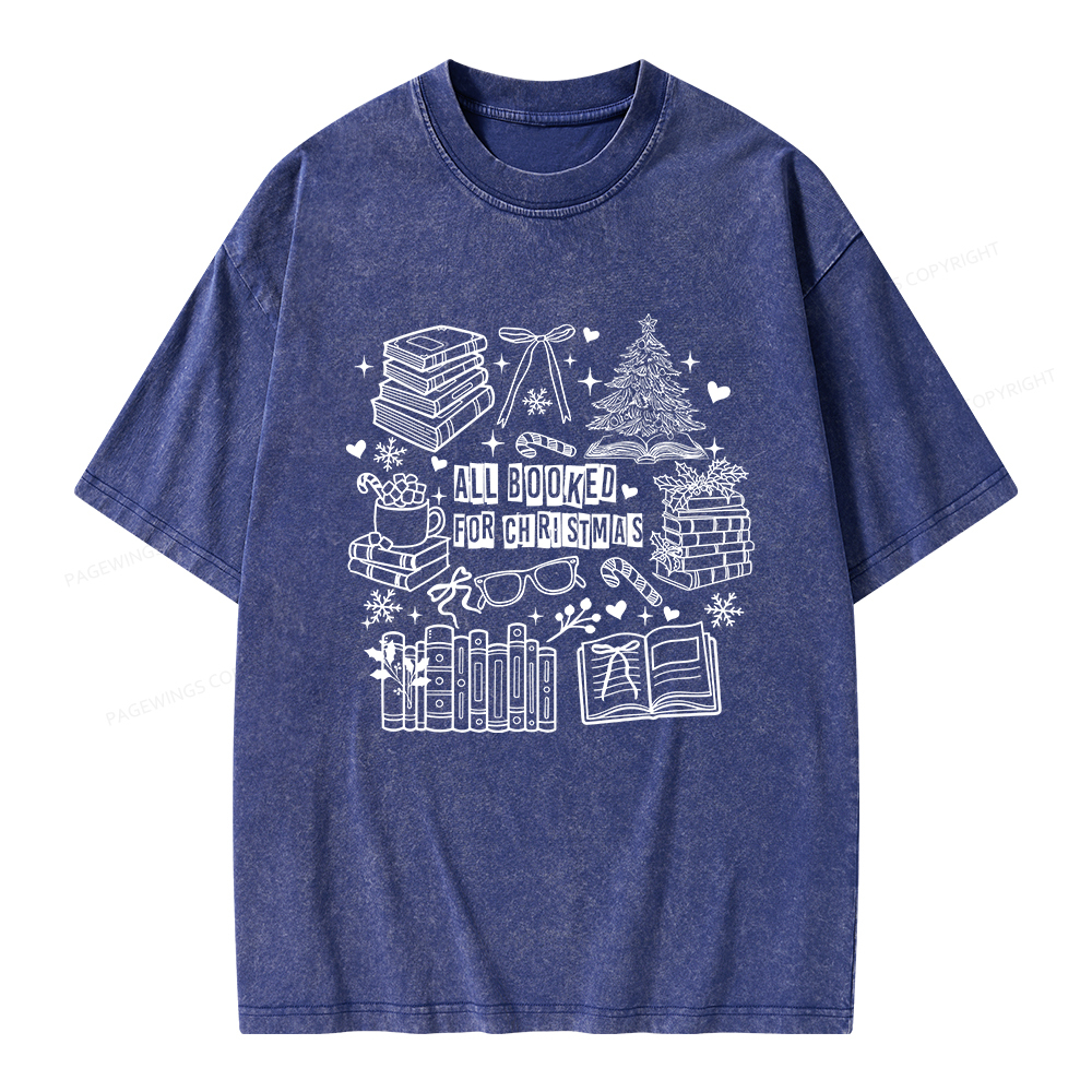 Pagewings All Booked For Christmas Unisex Washed T-shirt