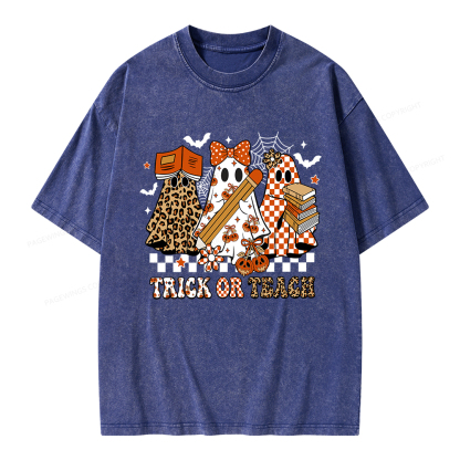Pagewings Trick or Teach Unisex Washed T-shirt