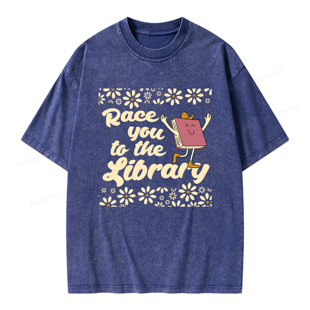 Pagewings Cute Book Lover Unisex Washed T-shirt