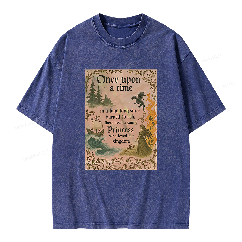 Pagewings Once Upon a Time Book Unisex Washed T-shirt