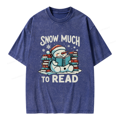 Pagewings Snow Much To Read Unisex Washed T-shirt