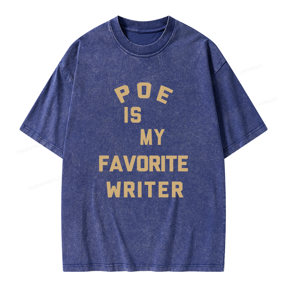 Pagewings Poe Is My Favorite Writer Unisex Washed T-shirt