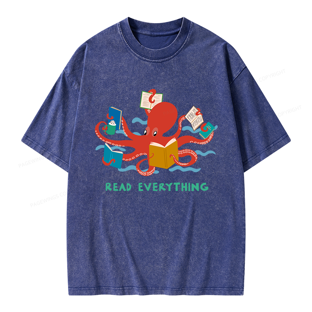 Pagewings Read Everything Unisex Washed T-shirt