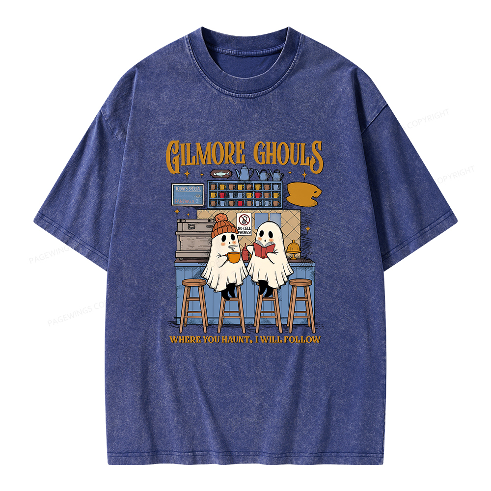Pagewings Gilmore Ghouls Unisex Washed T-shirt